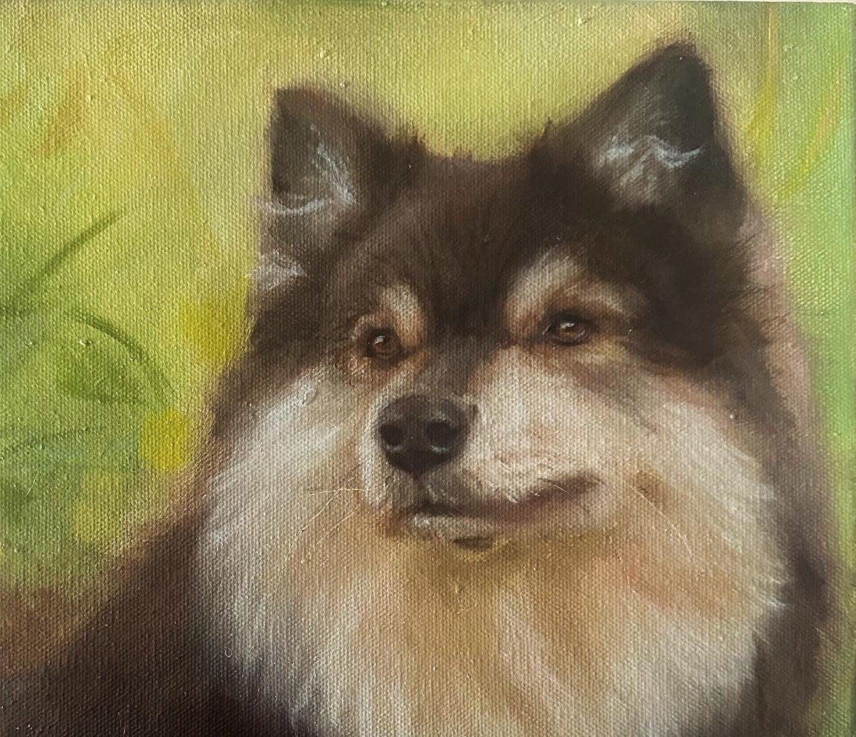 Late Summer Dog Portrait 12x12